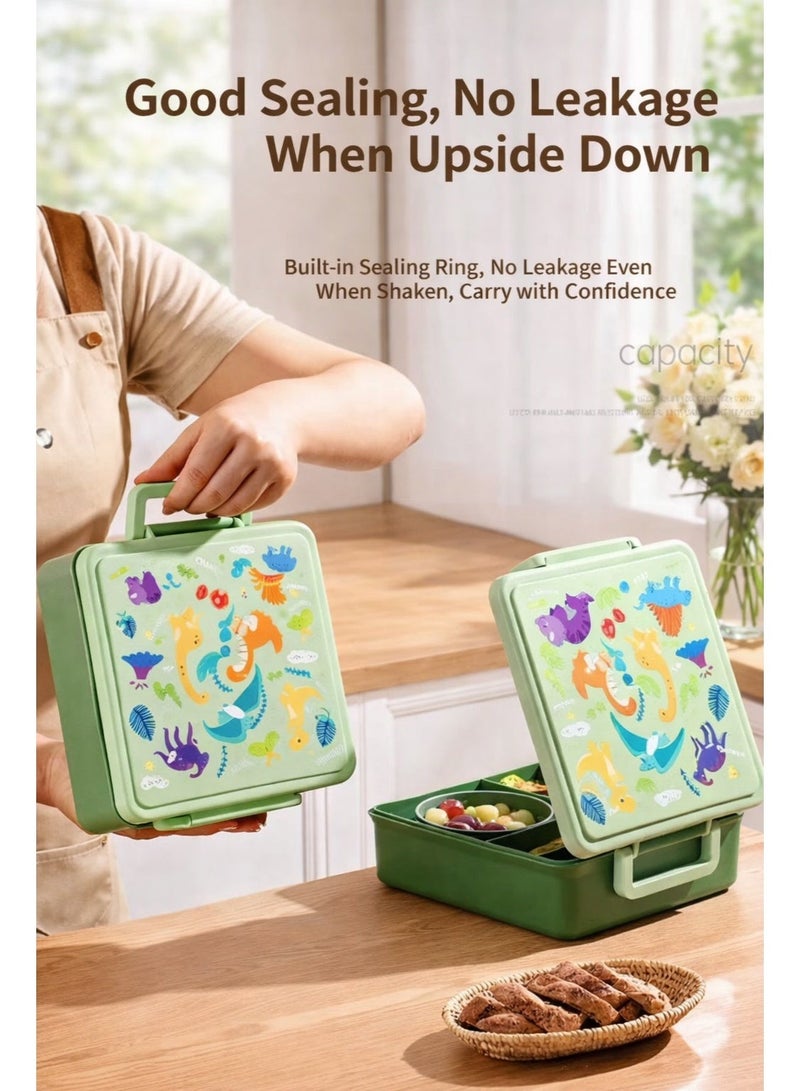 Maanys Leak-Proof Bento Lunch Box with Compartments for Kids & Adults, BPA-Free Food-Grade, Microwave & Dishwasher Safe, Ideal for School - Image 4